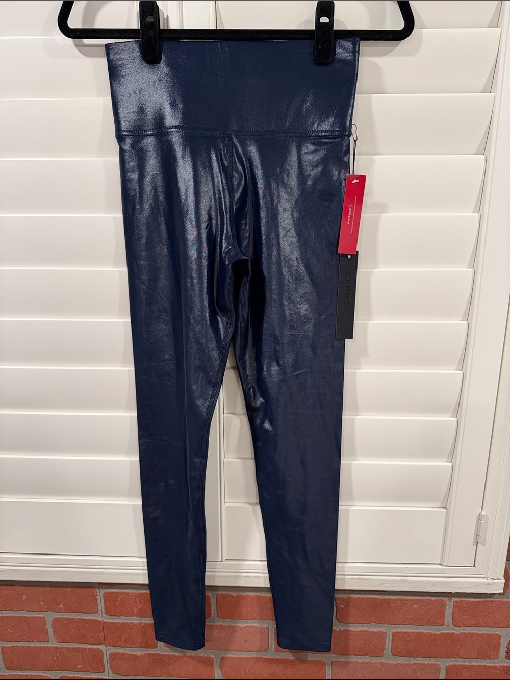 Carbon38 Glossy Navy Faux-Leather Leggings
